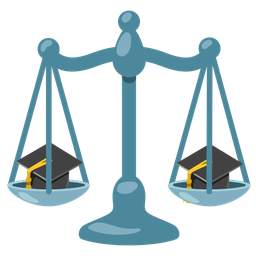 graduation cap and balance scale