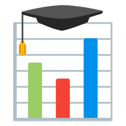 graduation cap and bar chart