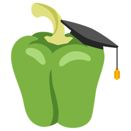 graduation cap and bell pepper