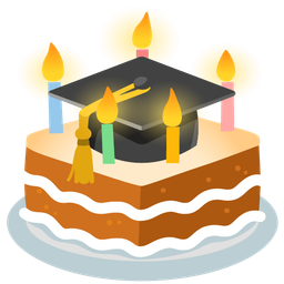graduation cap and birthday cake