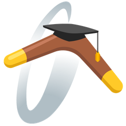 graduation cap and boomerang