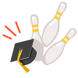 graduation cap and bowling
