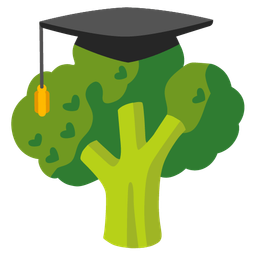 graduation cap and broccoli