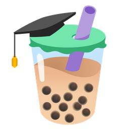 graduation cap and bubble tea