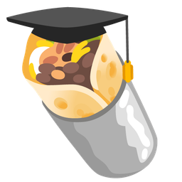 graduation cap and burrito
