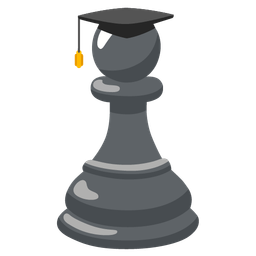 graduation cap and chess pawn