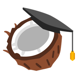 graduation cap and coconut