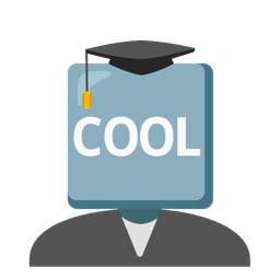 graduation cap and COOL button