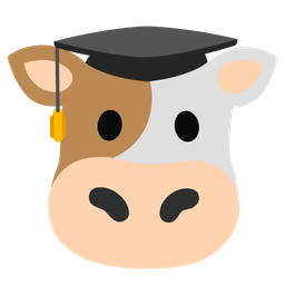 graduation cap and cow face