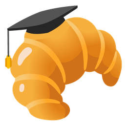 graduation cap and croissant