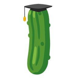 graduation cap and cucumber