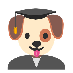 graduation cap and dog face