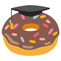 graduation cap and doughnut
