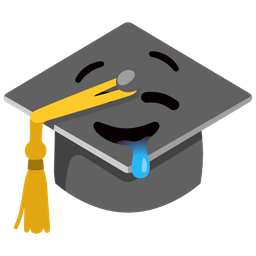 graduation cap and drooling face