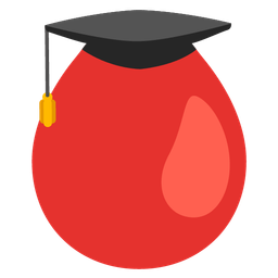 graduation cap and drop of blood