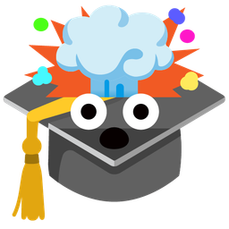 graduation cap and exploding head