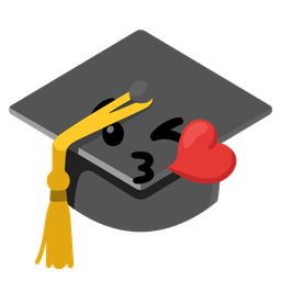 Graduation cap and Face blowing a kiss