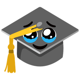 graduation cap and face holding back tears