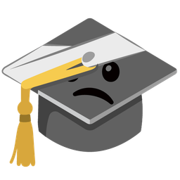 graduation cap and face with head-bandage