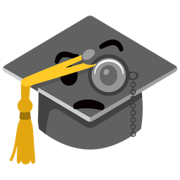 graduation cap and face with monocle