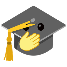 graduation cap and face with open eyes and hand over mouth