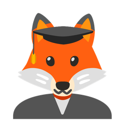 graduation cap and fox