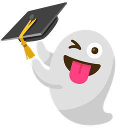 graduation cap and ghost