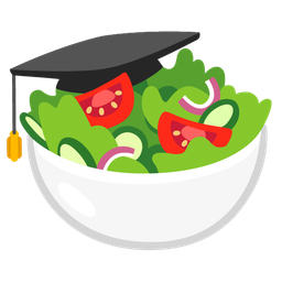 graduation cap and green salad