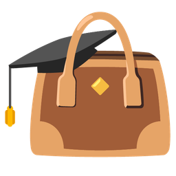 graduation cap and handbag