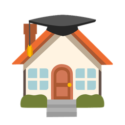 graduation cap and house