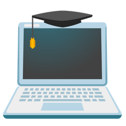 graduation cap and laptop