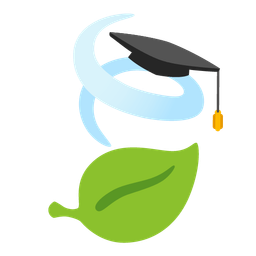 graduation cap and leaf fluttering in wind