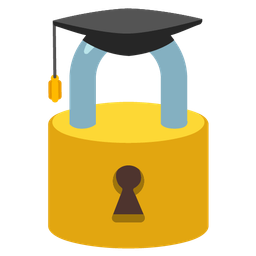 graduation cap and locked