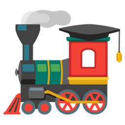 graduation cap and locomotive