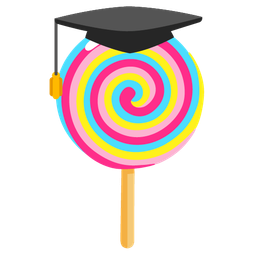graduation cap and lollipop