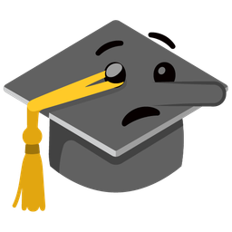 graduation cap and lying face