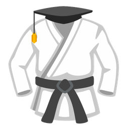 graduation cap and martial arts uniform