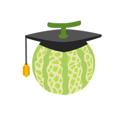 graduation cap and melon