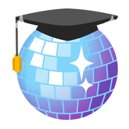 graduation cap and mirror ball
