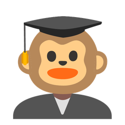 graduation cap and monkey face
