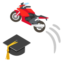 graduation cap and motorcycle