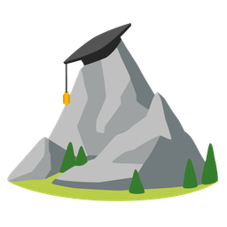 graduation cap and mountain