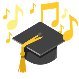 graduation cap and musical notes