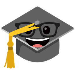 graduation cap and nerd face