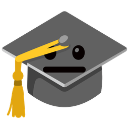 graduation cap and neutral face