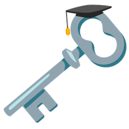 graduation cap and old key