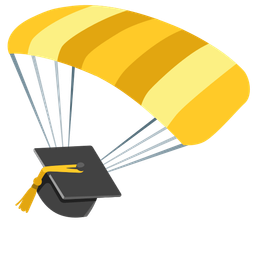 graduation cap and parachute