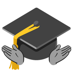 graduation cap and person shrugging