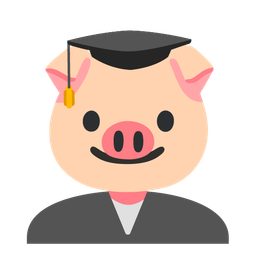 graduation cap and pig face