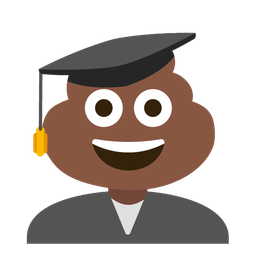 graduation cap and pile of poo